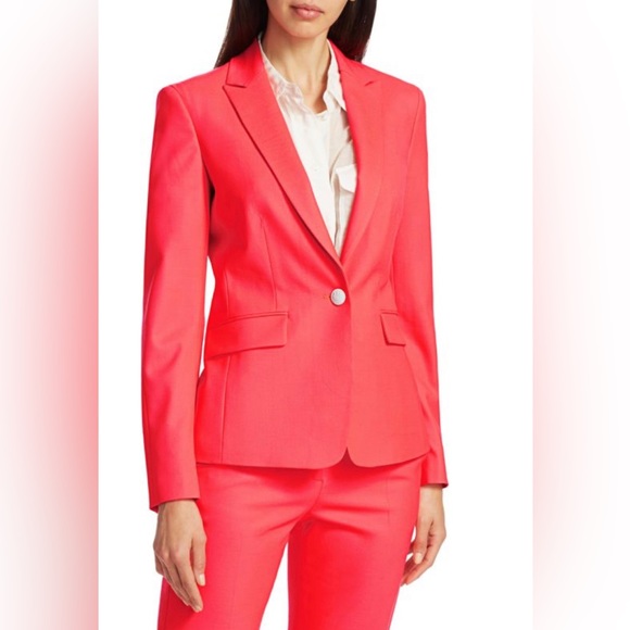 Rag & Bone Lexington Virgin Wool Tailtor-Fit Blazer Neon Orange US4 $550 - Picture 3 of 16